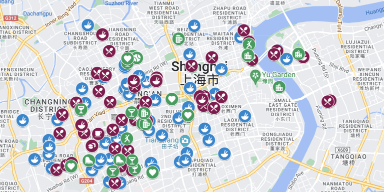 The Hungry Traveler's Guidebook: Shanghai (2025 Edition) Companion Map